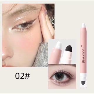 Phấn mắt 3In1 dạng thỏi hai đầu chống thấm nước và mồ hôi độ bóng cao Pink Coco