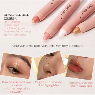 Phấn mắt 3In1 dạng thỏi hai đầu chống thấm nước và mồ hôi độ bóng cao Pink Coco