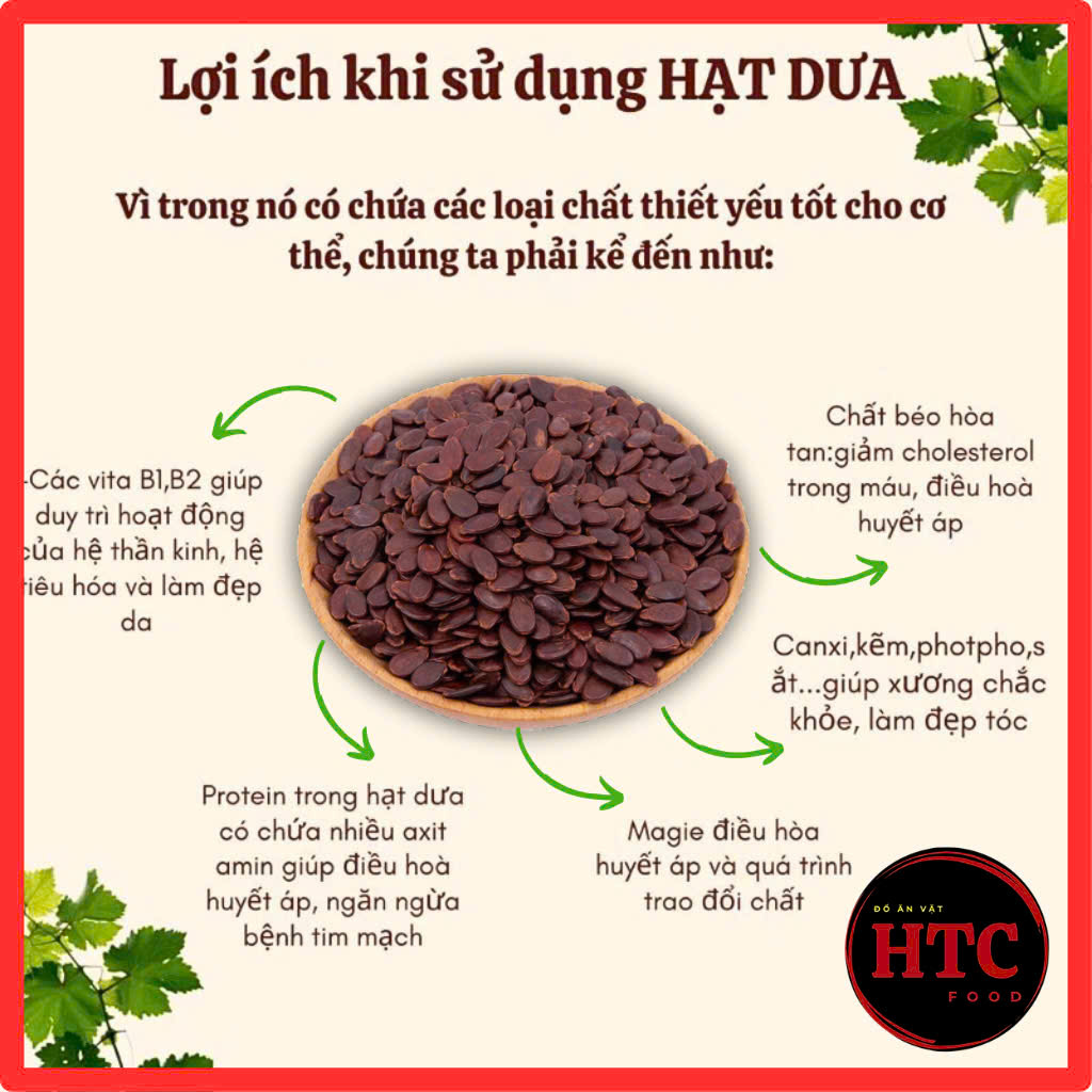 Hạt dưa sạch rang củi nhà làm không phẩm màu hàng loại 1, hạt to chắc mẩy, 500g, đồ ăn vặt HTC Food