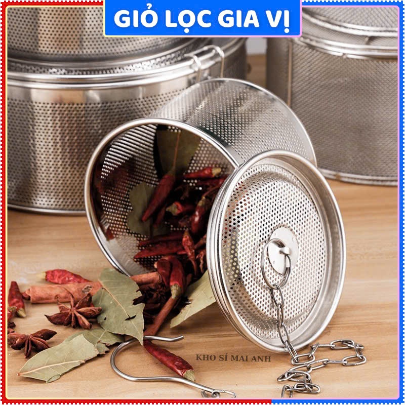 Giỏ lọc gia vị, quả phở inox, giỏ lọc thảo mộc, chất liệu inox 304, đủ ...
