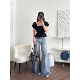 Áo babydoll nữ phong cách hàn cổ vuông tay phồng 4 màu chất cotton pha VANISA CT400