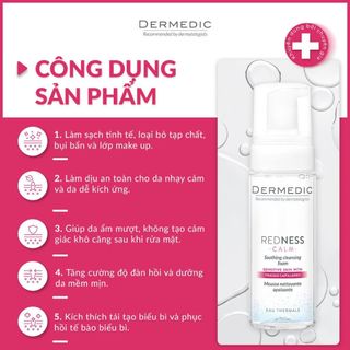 [HÀNG CÔNG TY] Bọt rửa mặt dành cho da nhạy cảm Dermedic Redness Calm Soothing Cleansing Foam