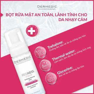 [HÀNG CÔNG TY] Bọt rửa mặt dành cho da nhạy cảm Dermedic Redness Calm Soothing Cleansing Foam