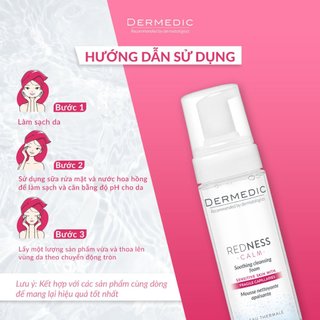 [HÀNG CÔNG TY] Bọt rửa mặt dành cho da nhạy cảm Dermedic Redness Calm Soothing Cleansing Foam
