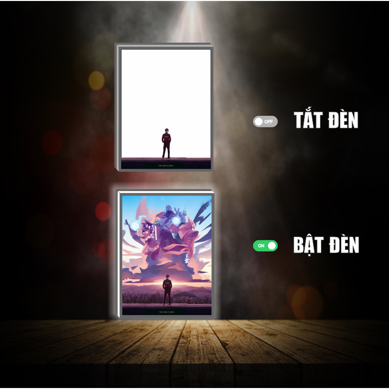 Tranh đèn led 3D Liên minh huyền thoại -T1-Faker-Gumayusi-Zeus - Tranh đèn led 3D ANIME trang trí bàn làm việc, đèn ngủ