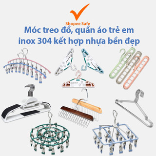 Móc treo đồ, móc quần áo đa năng kết hợp nhựa bền đẹp, phơi đồ lót tất vớ tiện dụng