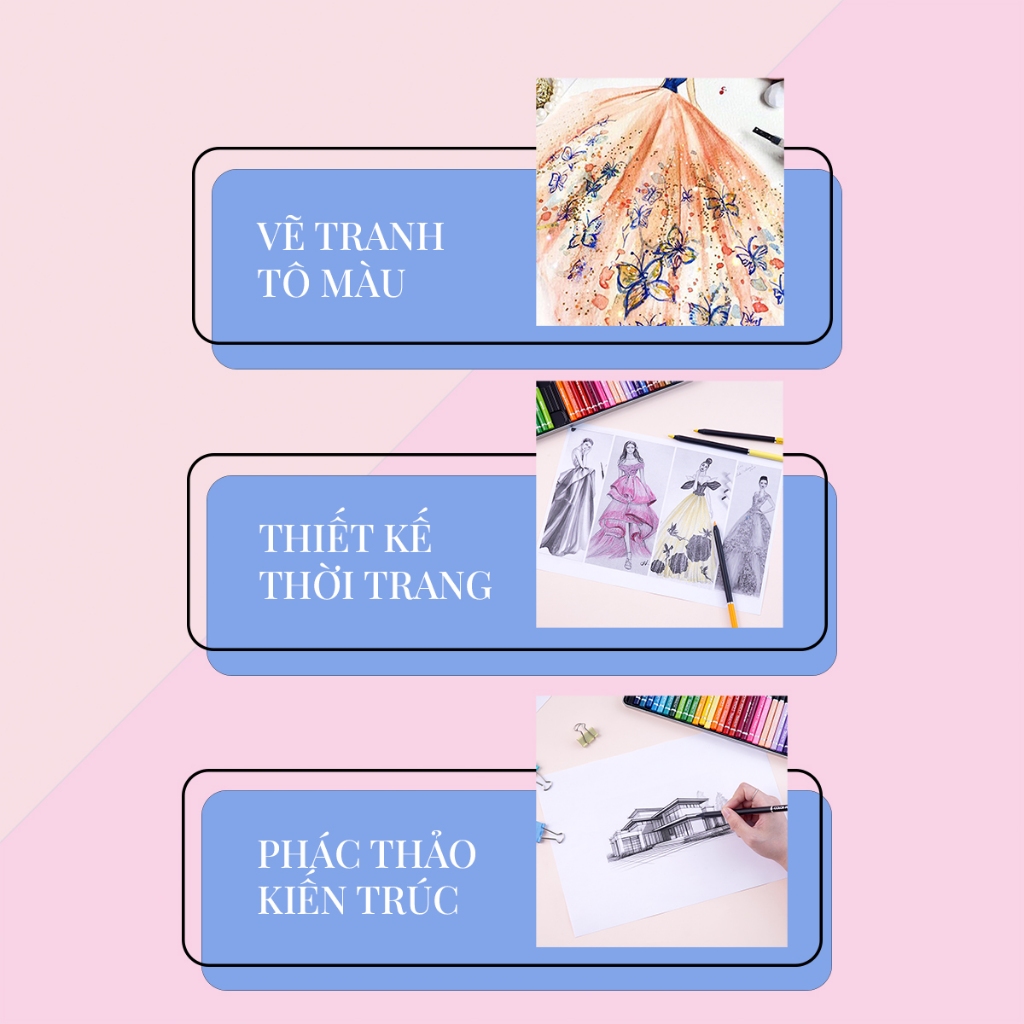 [ CHÍNH HÃNG ]Bút Chì Màu Gốc Dầu 36/72 Màu Cao Cấp Global Art,Màu Đậm Tươi Sáng,Không Kỵ Tẩy,Vẽ Tranh Chuyên Nghiệp