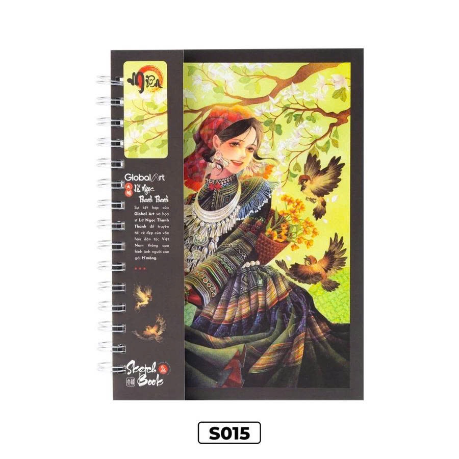 Sổ Sketchbook GLOBAL ART 230gsm, Sổ Vẽ Màu Nước A4 A5 Giấy Không Kỵ Tẩy, Ăn Chì Tốt, Lên Chuẩn Màu