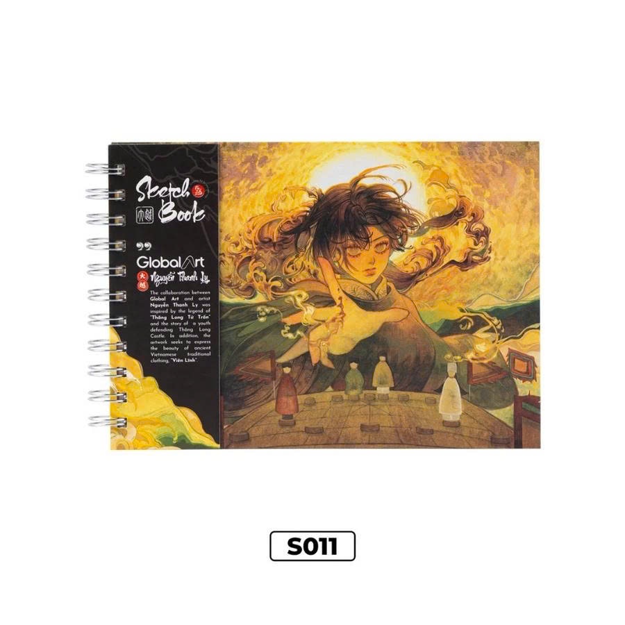 Sổ Sketchbook GLOBAL ART 230gsm, Sổ Vẽ Màu Nước A4 A5 Giấy Không Kỵ Tẩy, Ăn Chì Tốt, Lên Chuẩn Màu