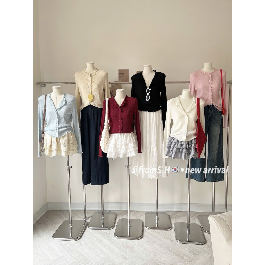 [𝐒𝐮𝐙𝐲] Áo Len MTG Dài Mỏng Viền Bèo QCCC Loại 1 (48-54kg)