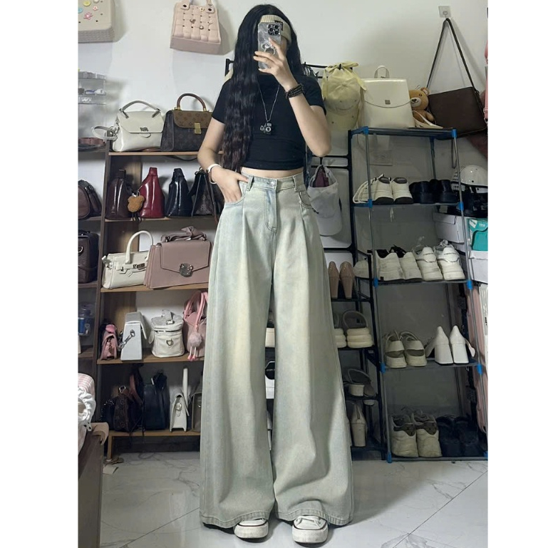 Quần Jean Ống Xuông Rộng Joolate Có Ly Trước Thời Trang Hàn Quốc Tôn Dáng, Đủ Màu - Quần Nữ Đi Học, Đi Làm
