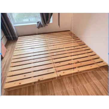 Giường Ngủ Pallet Gỗ Tự Nhiên Cao Cấp Nan Dày, Giường Pallet Gấp Gọn Hở Chân, Gỗ Mới Cao 10cm Từ 2-4 Mảnh - HOMDECOR