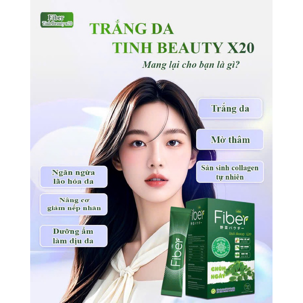 Combo 3 Hộp Fiber-T Collagen TINH-X20 Plus - Collagen trắng da Hàn quốc