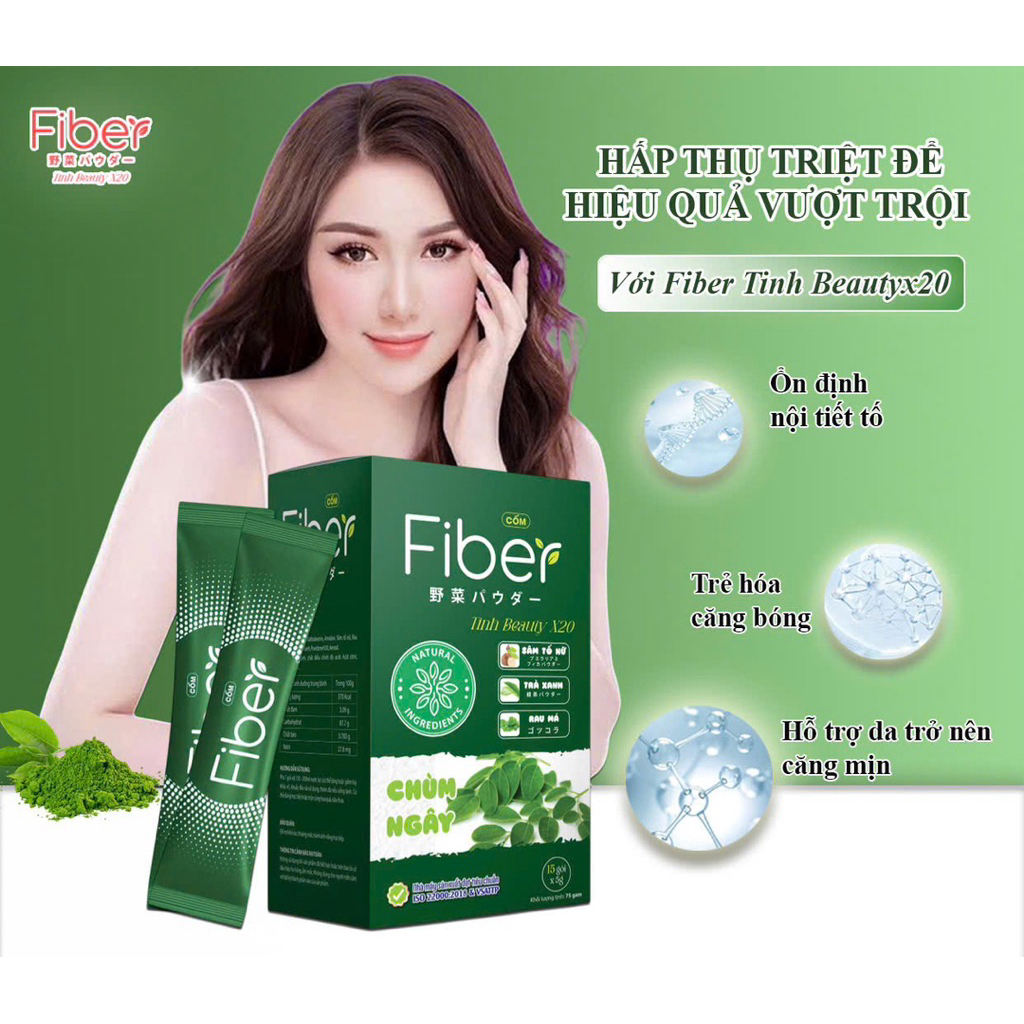 Combo 2 Hộp Fiber-T Collagen TINH-X20 Plus - Collagen trắng da Hàn quốc
