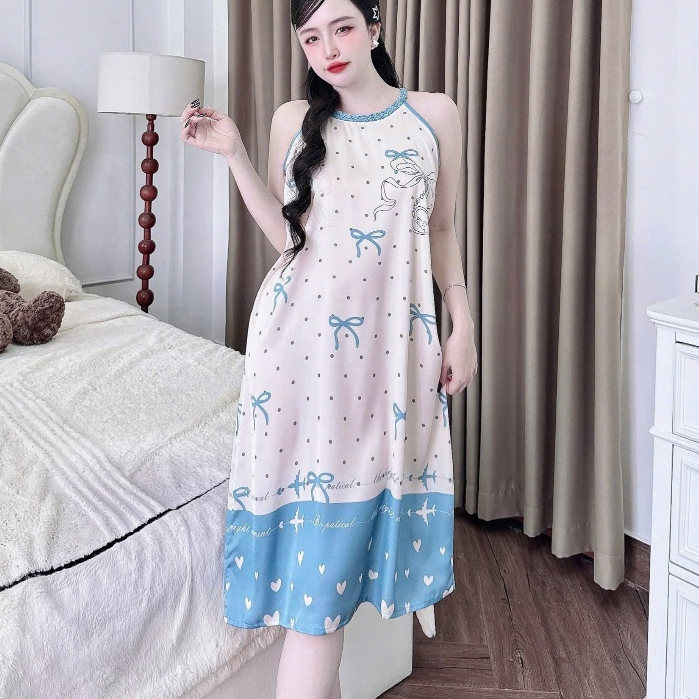Đồ ngủ dễ thương,đầm lụa ngủ,váy ngủ đẹp,đồ ngủ lụa lạnh cao cấp dành cho nữ nhiều họa tiết cute[14]