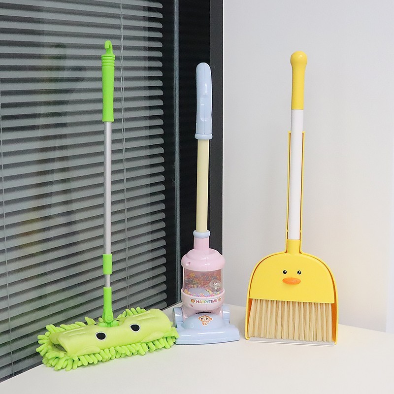 Chổi Quét Nhà Cho Bé Đồ Chơi Lau Nhà Dọn Nhà Cho Bé Mini Bộ Chỗi Quét Nhà Dọn Dẹp Mini Vịt Vàng - PUKAPI