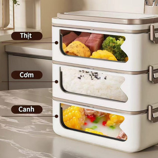 Hộp inox 304 đựng cơm giữ nhiệt Chubby Chef Hộp cơm văn phòng dùng được trong lò vi sóng TẶNG đũa muỗng