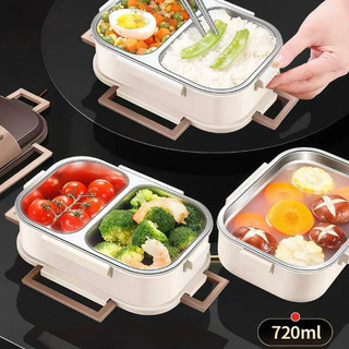 Hộp inox 304 đựng cơm giữ nhiệt Chubby Chef Hộp cơm văn phòng dùng được trong lò vi sóng TẶNG đũa muỗng