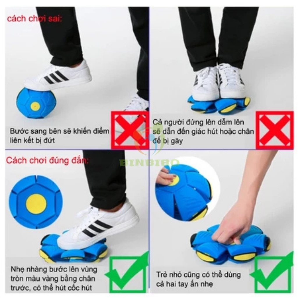Bóng ma thuật tự nảy có đèn led đồ chơi dạng banh ném đĩa bay, bóng lò xo cho bé