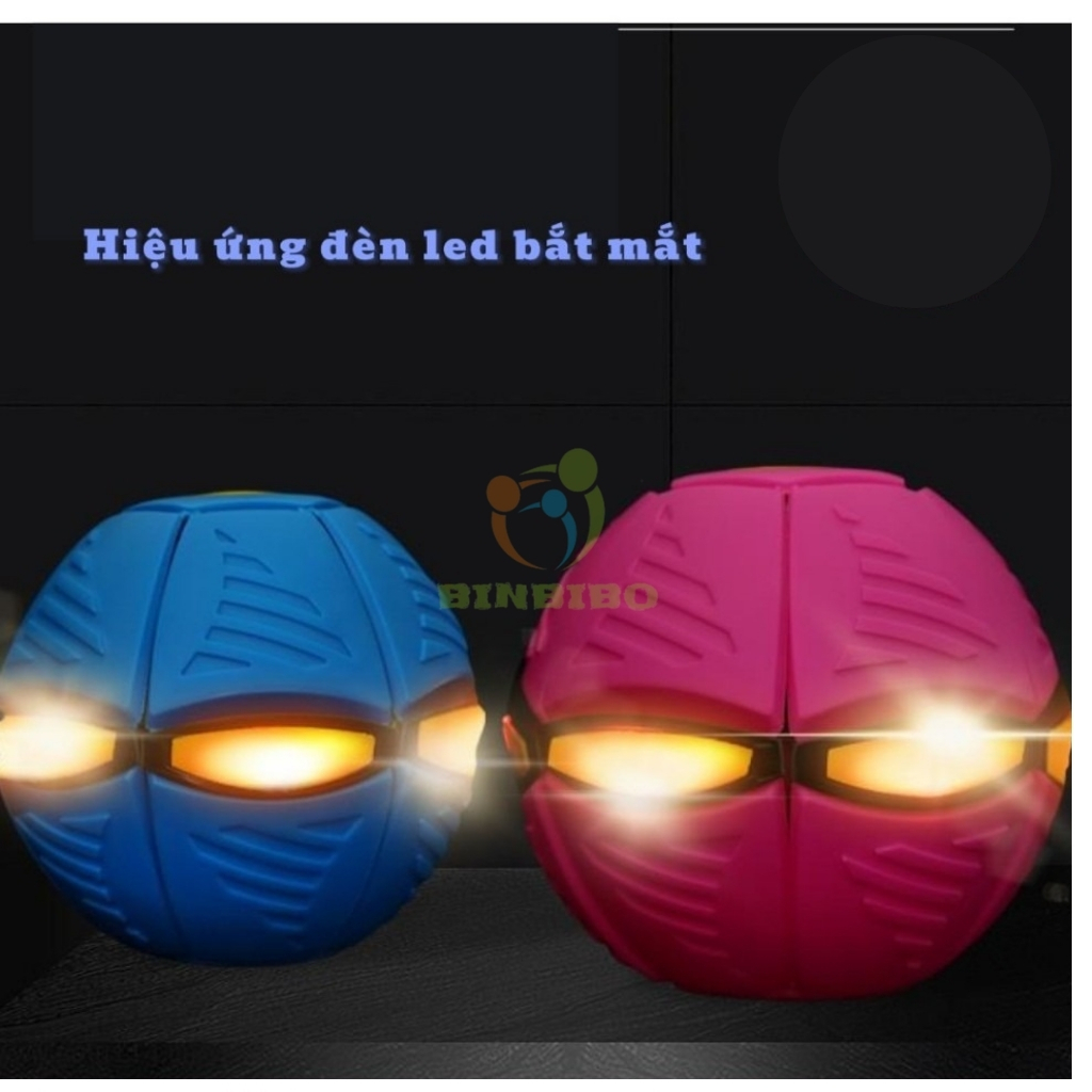Bóng ma thuật tự nảy có đèn led đồ chơi dạng banh ném đĩa bay, bóng lò xo cho bé