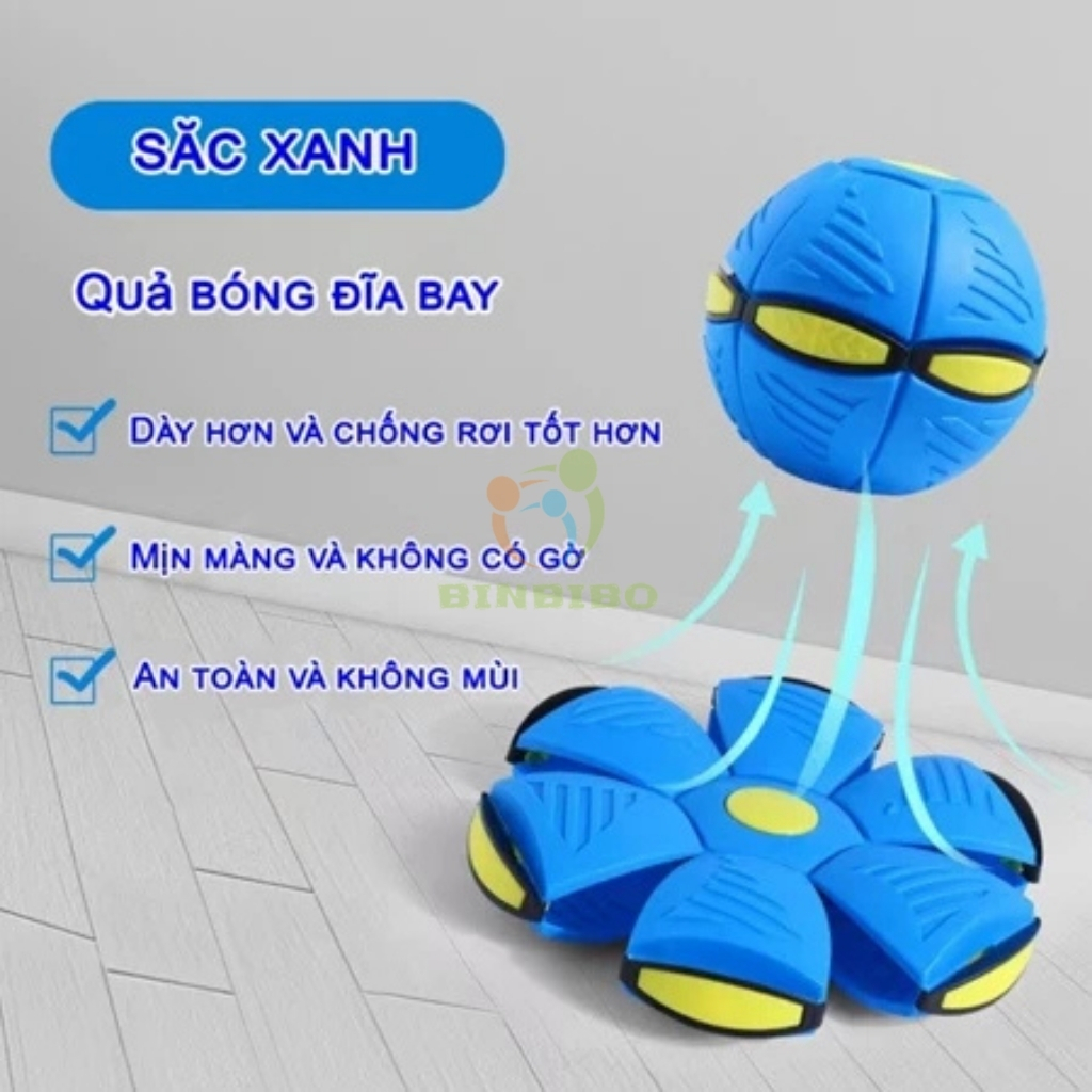 Bóng ma thuật tự nảy có đèn led đồ chơi dạng banh ném đĩa bay, bóng lò xo cho bé