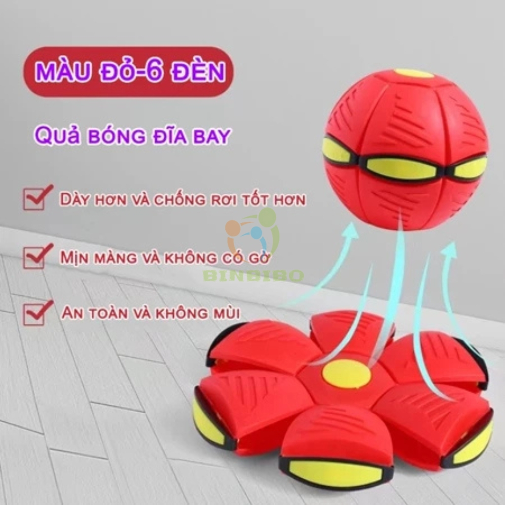 Bóng ma thuật tự nảy có đèn led đồ chơi dạng banh ném đĩa bay, bóng lò xo cho bé