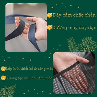 Sọt đựng quần áo bẩn cỡ lớn, giỏ lưới gấp gọn thông minh, giỏ đựng đồ giặt gia đình chất liệu bền đẹp có quai tiện lợi
