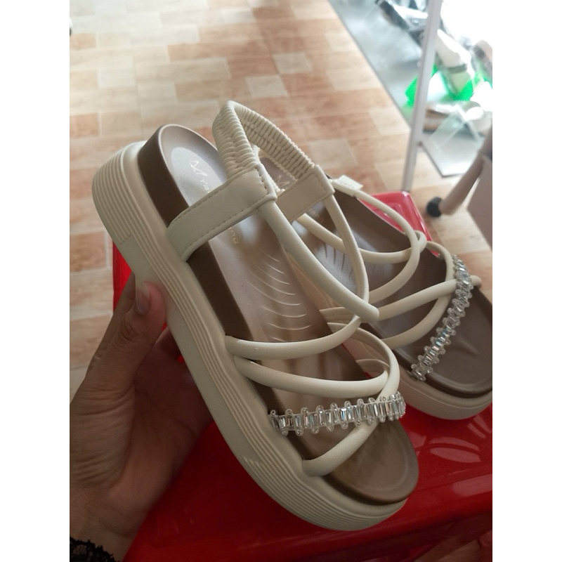 Sandal Nữ Đế Cao Thời Trang Hàn Quốc, Quai Đan Dây Đính Đá Sang Trọng, Êm Chân, Dễ Đi, Giày Nữ Đi Chơi Đi Làm
