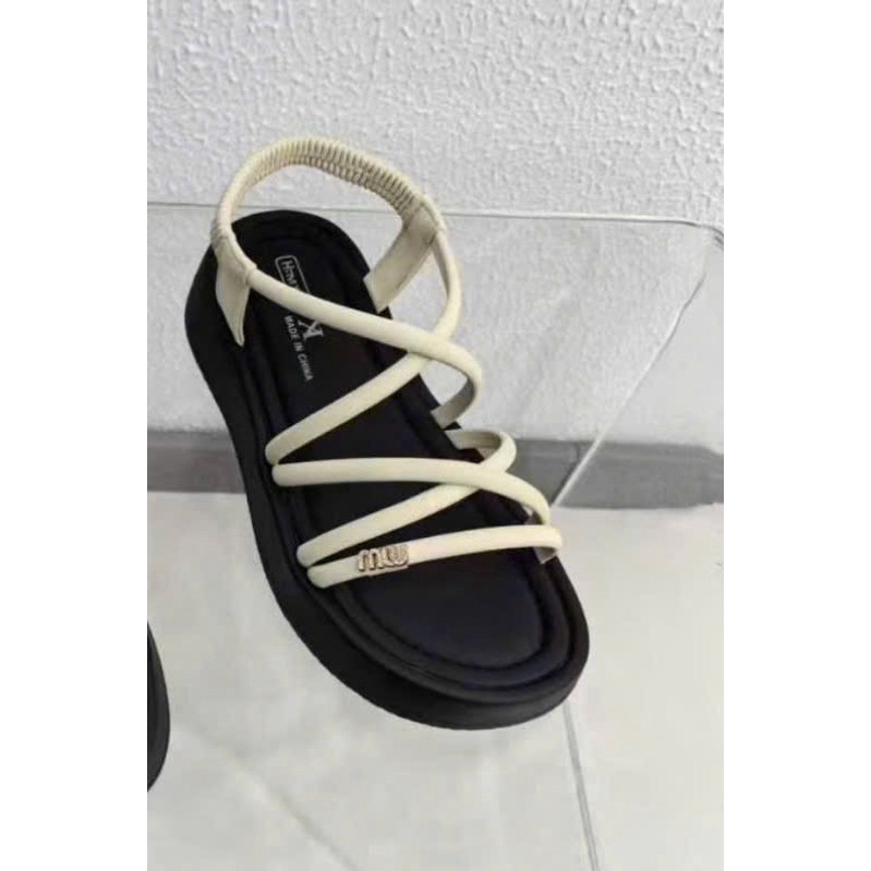 Sandal Nữ Đế Bằng Êm Chân Phong Cách Hàn Quốc, Quai Đan Trắng Đính Đá Sang Trọng, Giày Nữ Đi Chơi Đi Làm
