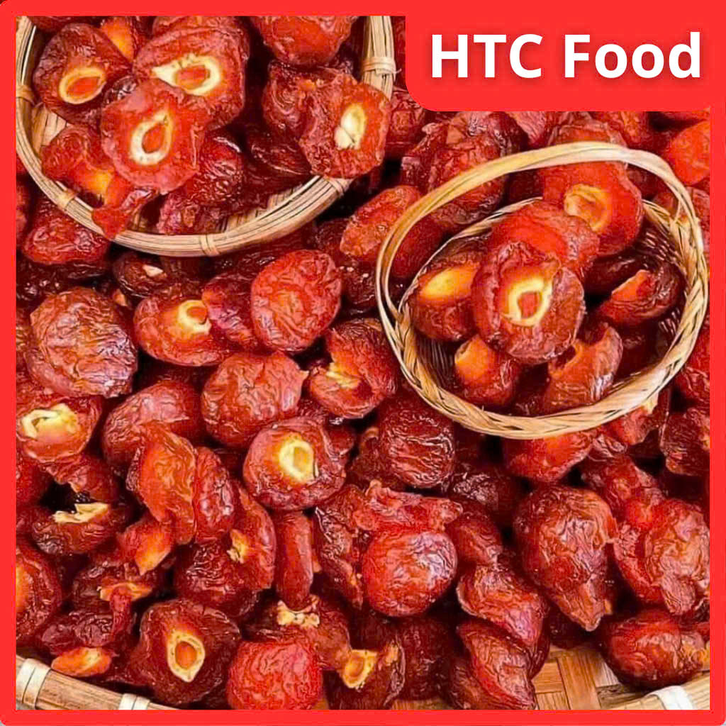 Ô mai xí muội đào nâu bổ đôi loại 1 giòn mềm dẻo, trái cây sấy dẻo, 250g/500g, đồ ăn vặt HTC Food