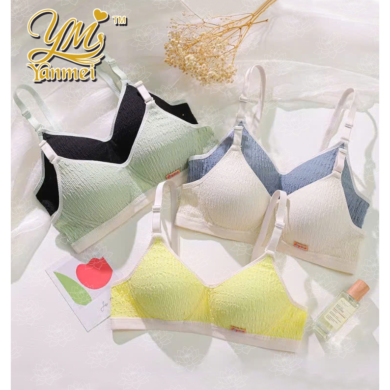 Áo Ngực Nữ Cotton Không Gọng Nâng Ngực, Áo Bra Đi Biển, Áo Lót Nữ Học Sinh Mềm Mại Mút Mỏng  818