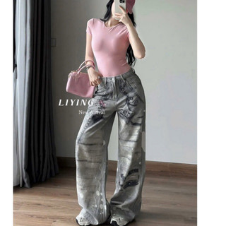 QCL1  Tổng hợp quần jeans suông hoạ tiết 3D siêu chất xịn sò