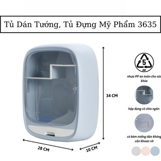 Tủ Dán Tường Hokori Có Nắp Chống Nước, Đựng Đồ Mỹ Phẩm Treo Tường, Tủ Thuốc Dán Tường 3635