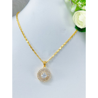 Dây chuyền trang sức mạ vàng 18 ca hàng titan cao cấp dành cho nữ, trang sức nhà Tám.
