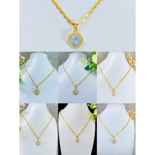 Dây chuyền trang sức mạ vàng 18 ca hàng titan cao cấp dành cho nữ, trang sức nhà Tám.