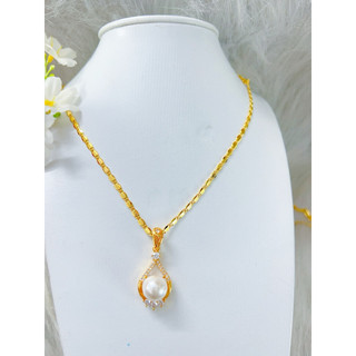 Dây chuyền trang sức mạ vàng 18 ca hàng titan cao cấp dành cho nữ, trang sức nhà Tám.