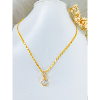 Dây chuyền trang sức mạ vàng 18 ca hàng titan cao cấp dành cho nữ, trang sức nhà Tám.
