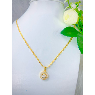 Dây chuyền trang sức mạ vàng 18 ca hàng titan cao cấp dành cho nữ, trang sức nhà Tám.