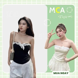 Áo ống cúp ngực phối viền ren MCA đính nơ xinh xắn A5928