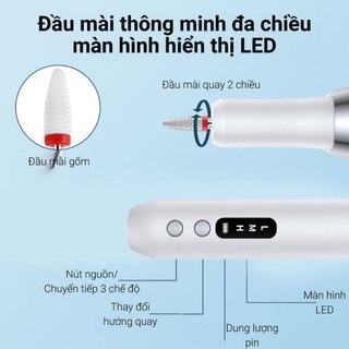 Máy mài móng tích điện 2 chiều LOKYKIN phiên bản cao cấp 2025 - Tặng kèm đủ phụ kiện dùng cho SPA hoặc tại nhà