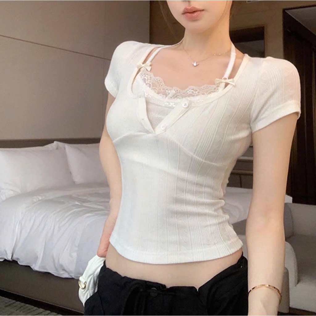 [ Video sp thực tế ] Áo thun áo phông nữ croptop babytee dễ thương A51148