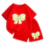 Set Quần Áo Cộc Tay Bé Trai Bé Gái – Vải Cotton Thoáng Khí, Hình Nơ Xanh Lá Chấm Bi Đáng Yêu (M 260)