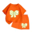 Set Quần Áo Cộc Tay Bé Trai Bé Gái – Vải Cotton Thoáng Khí, Hình Nơ Xanh Lá Chấm Bi Đáng Yêu (M 260)