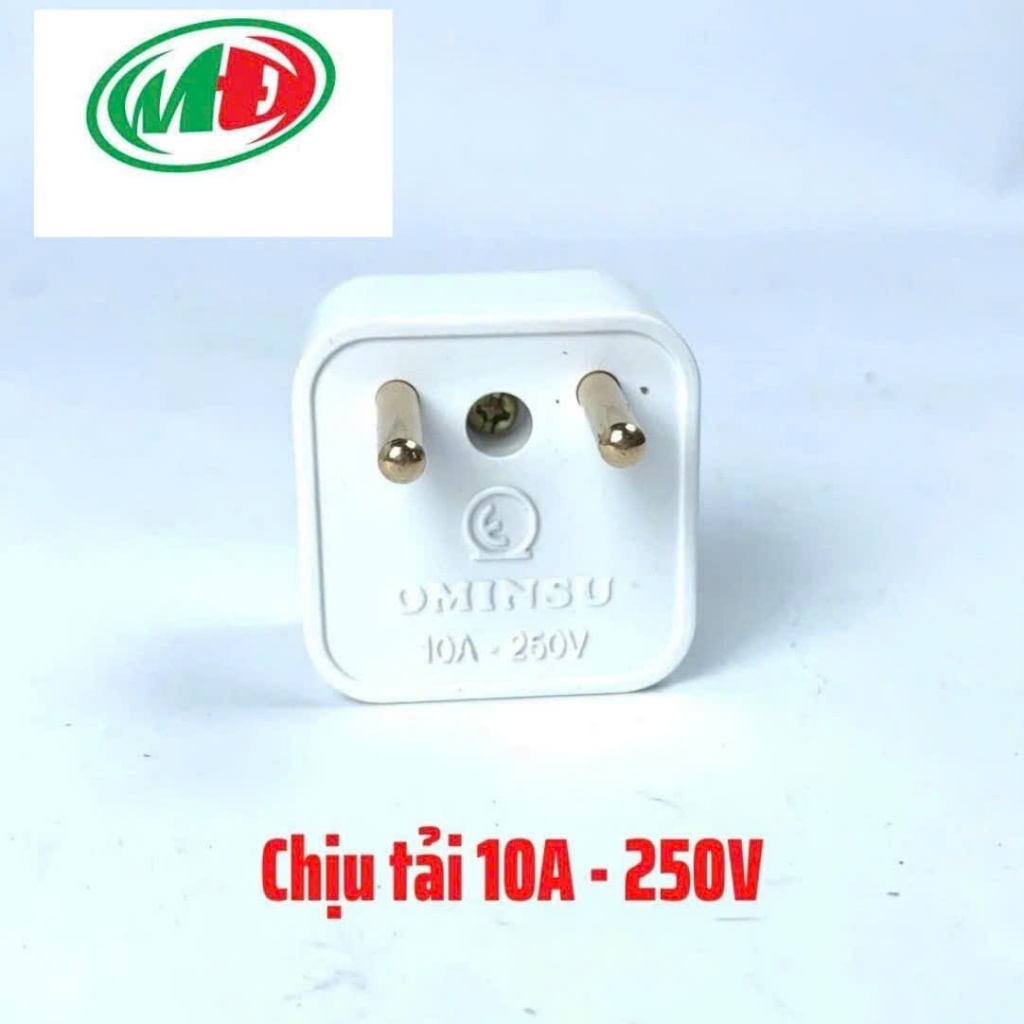 Phích cắm chuyển đổi OMINSU chuyển 3 chân sang 2 chân, 10A -25V