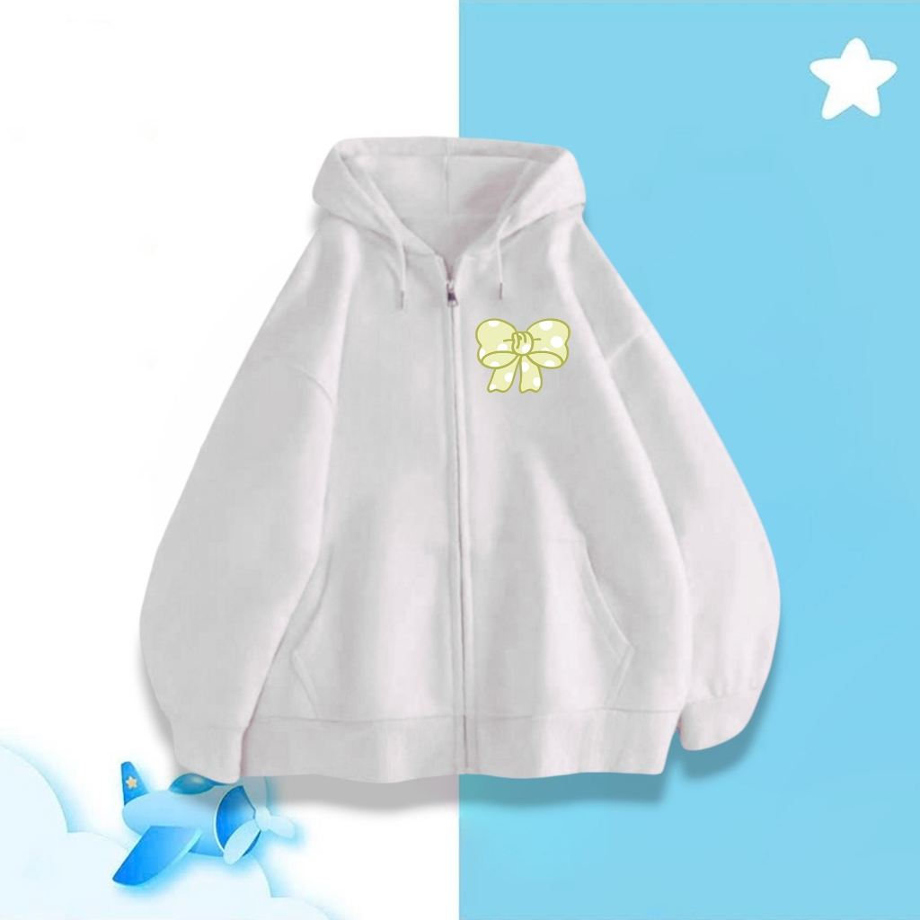 Áo Khoác Bé Gái Mùa Đông Có Có Túi Bên Trong – Chất Nỉ Cotton Ấm Áp, Hình Nơ Xanh Lá Chấm Bi (M 260)
