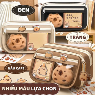 Hộp Bút Vải Canvas 2 Ngăn Dung Tích Lớn - Túi Đựng Bút Dung Tích Lớn - Phong Cách hàn Quốc