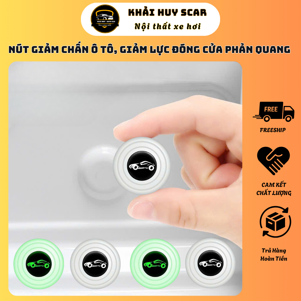 Nút Cao Su Giảm Chấn Giảm Lực Đóng Cửa Ô Tô Phát Quang Ban Đêm- Chống Sốc Bảo Vệ Cánh Cửa Xe Ô Tô - Khải Huy Scar