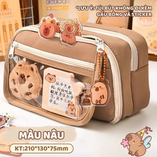 Hộp Bút Vải Canvas 2 Ngăn Dung Tích Lớn - Túi Đựng Bút Dung Tích Lớn - Phong Cách hàn Quốc