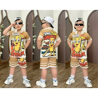 Đồ bộ thun lạnh bé trai - Họa tiết hoạt hình người nhện, tung tung tung sahur Ann's Kids cho bé 10 đến 43kg