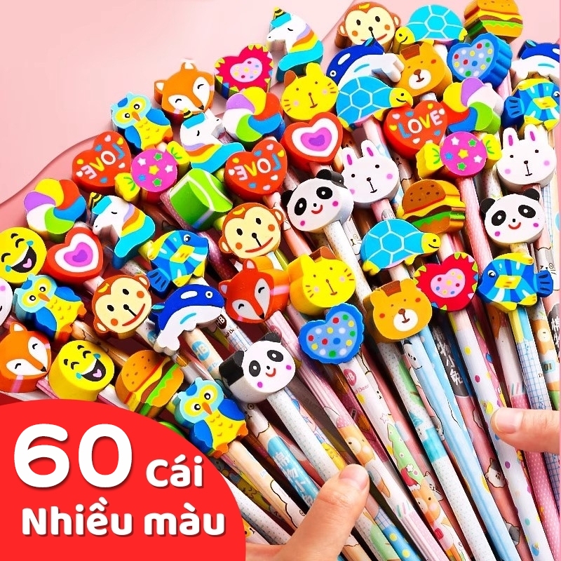 Bút Chì Hoạt Hình Có Tẩy - Bút Chì Gỗ Chất Lượng Cao, Ruột Chì Bền Chắc, Nét Rõ Ràng, Mẫu Mã Đa Dạng